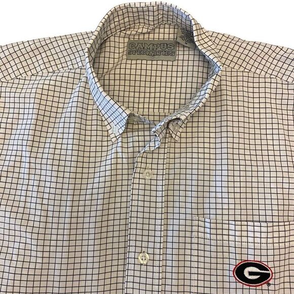 Campus Specialties University of Ga UGA Short Sleeve Button Down Shirt Sz M - Picture 2 of 16